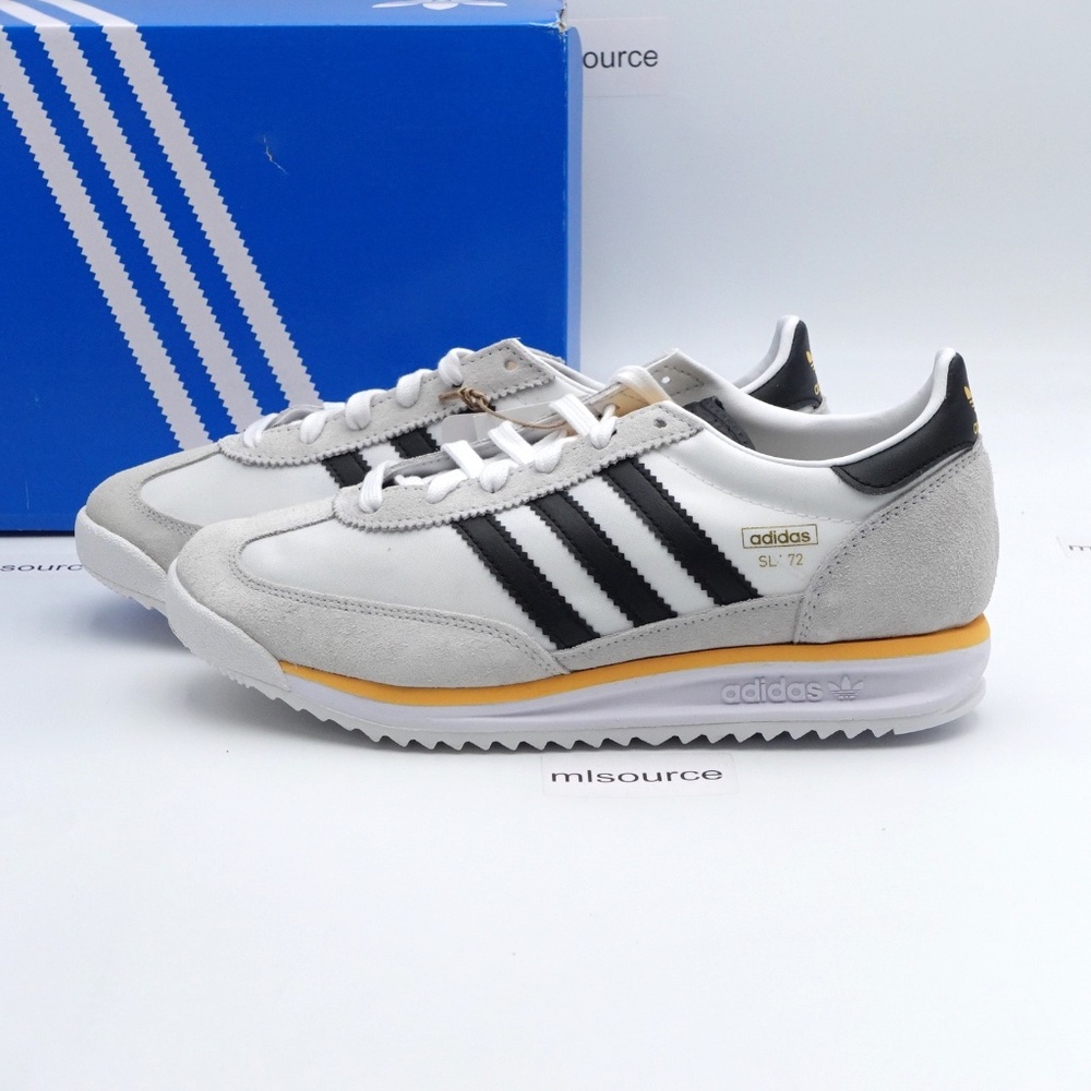 adidas Originals SL 72 Sneakers White Black Gray with Yellow Accent